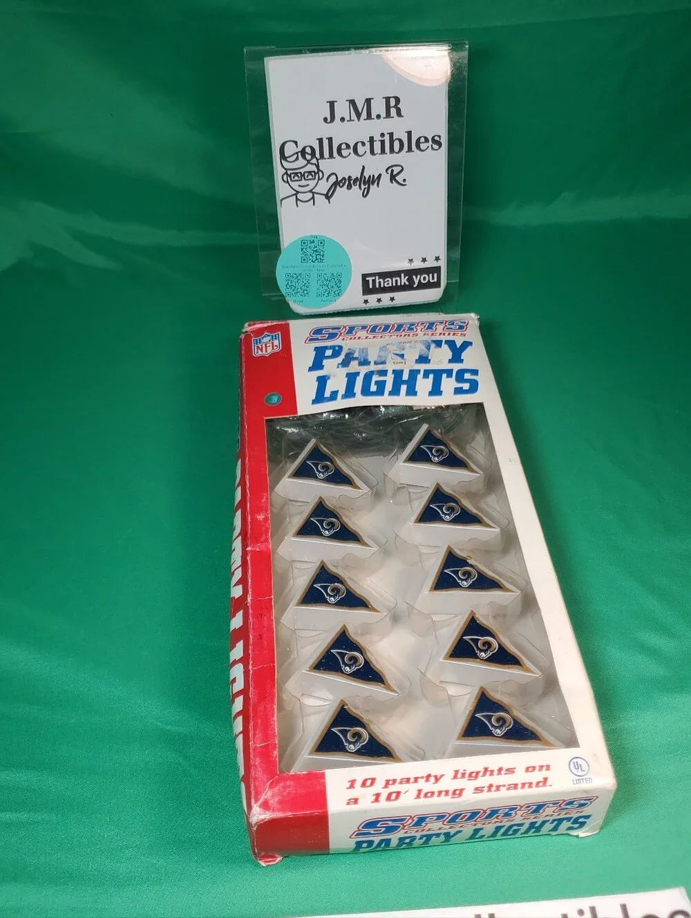 VTG Topperscot NFL Sports Collectors Series Party Lights Los Angeles Rams Logo